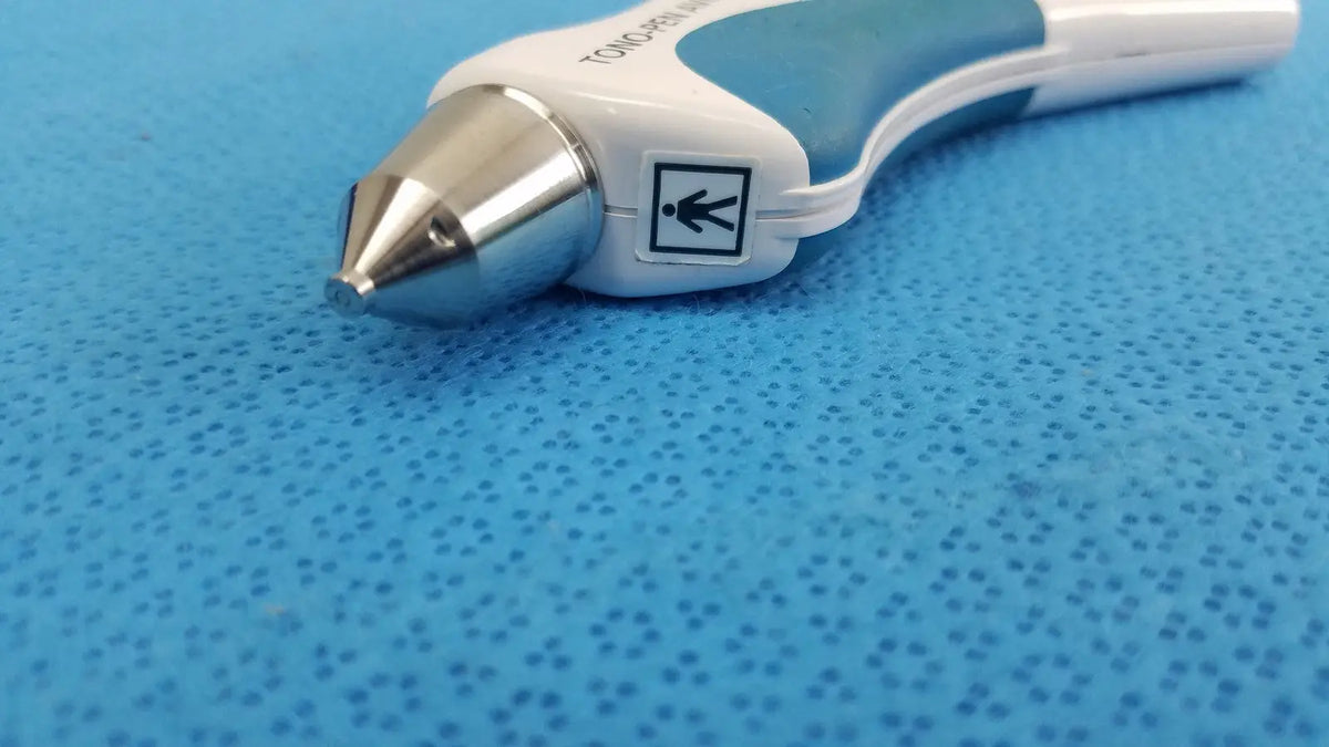 Reichert 230590 tono pen avia with sleek white teal body and metallic silver tip for avia applanation tonometer use