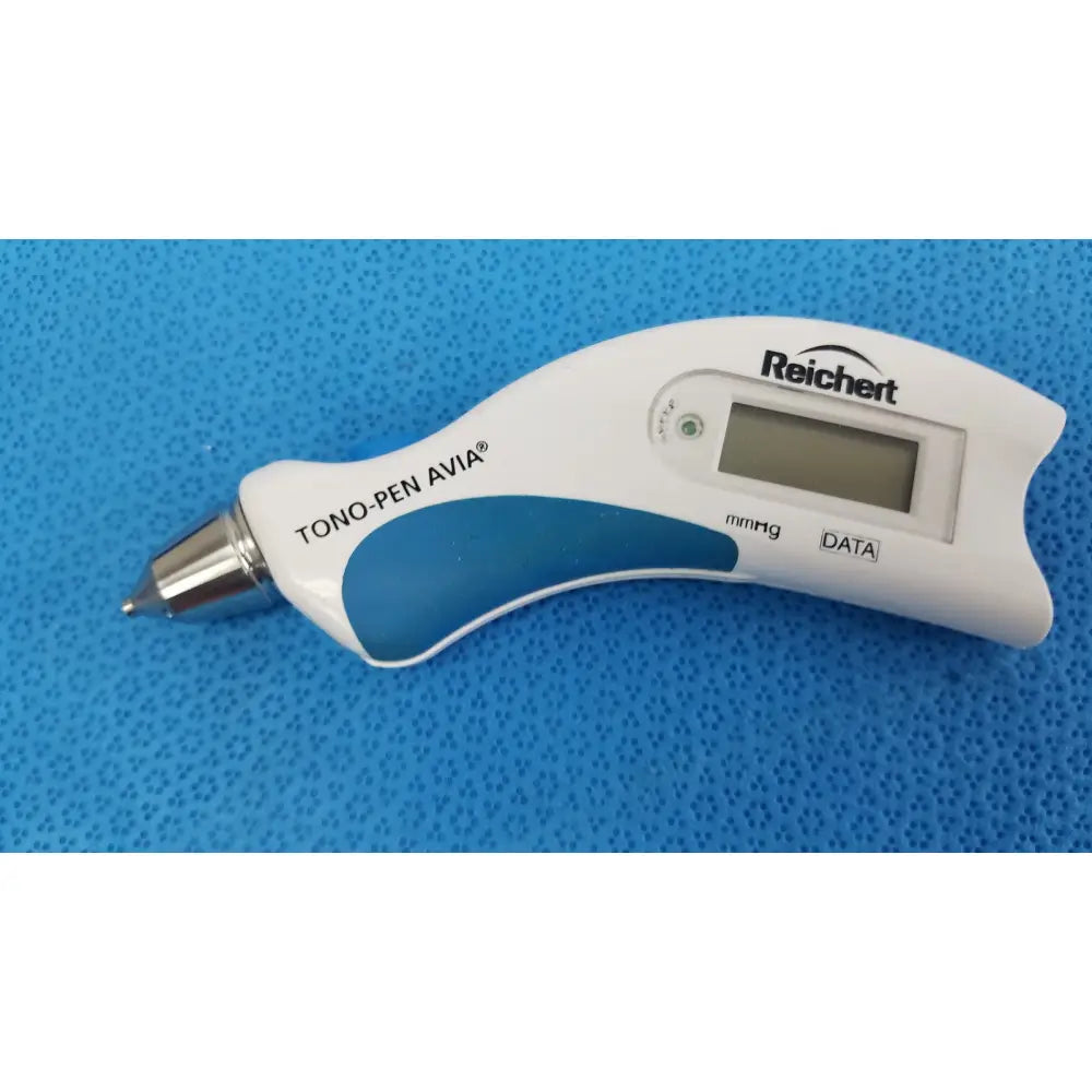 White and blue reichert 230590 tono pen avia applanation tonometer with digital display for intraocular pressure measurement