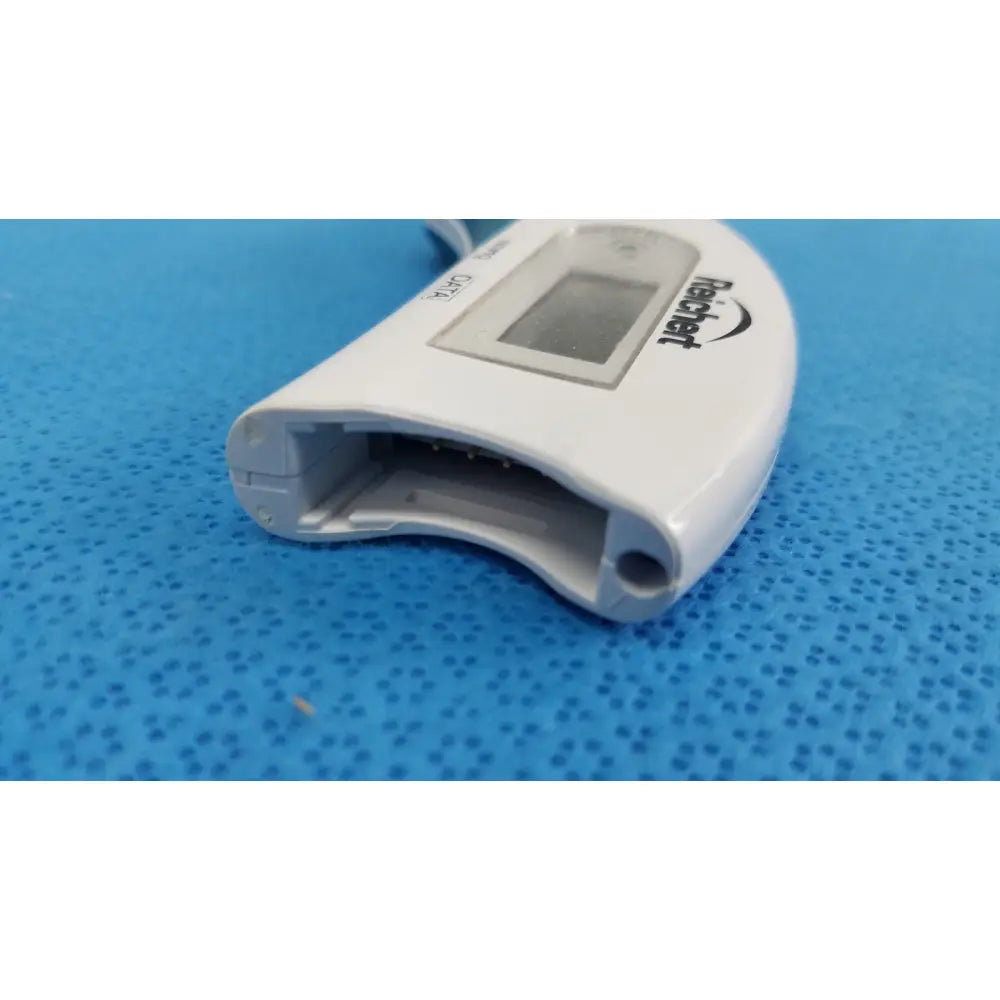 White plastic tono pen avia applanation tonometer with small digital screen and curved design by Reichert with case