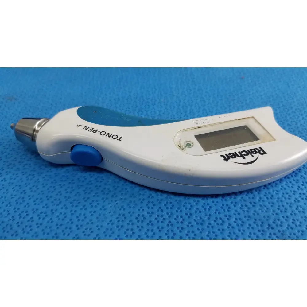 Reichert 230590 tono pen avia handheld tonometer in white and blue with digital display and carrying case
