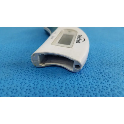 White plastic reechart digital thermometer with small rectangular screen and curved design for Reichert Tono Pen Avia handheld use