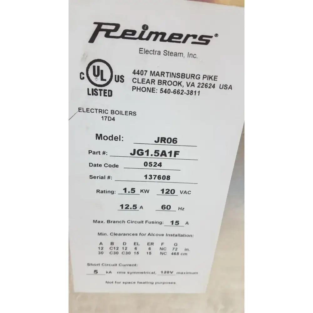 Reimers JR06 Steam-Cleaning Machine – Industrial Steam Cleaner Unit Steam-Cleaning Machine, second-hand product photo 8