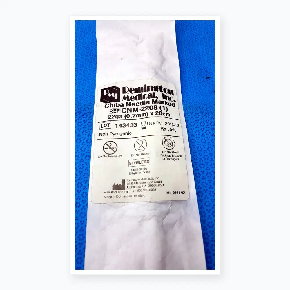 Remington Medical CNM-2208 Chiba Biopsy Needle 22ga x 20cm Sterile Single