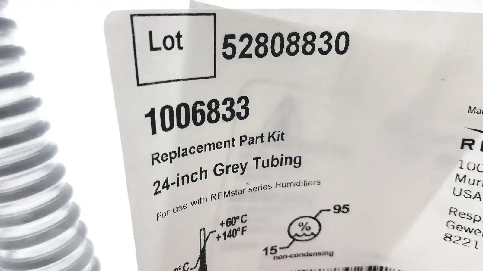 Respironics 1006833 Replacement Part Kit 24-inch Grey Tubing Replacement Parts, second-hand product photo 6