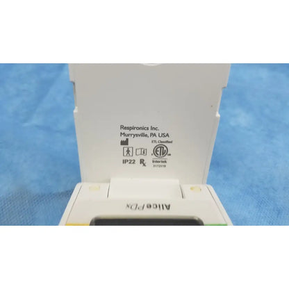 White plastic portable sleep diagnostic system respironics alice pdx ref by respironics inc for sleep monitoring