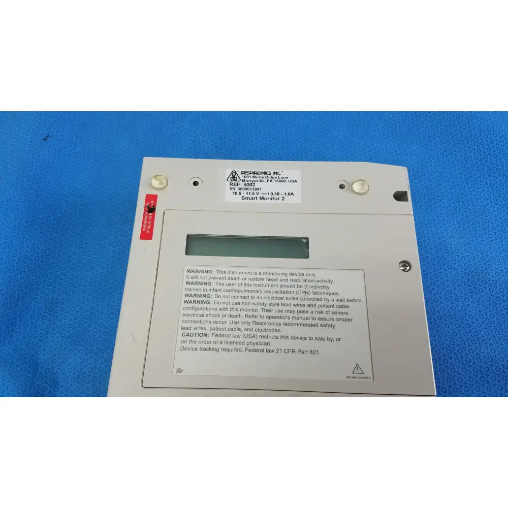 Respironics Smartmonitor 2 Apnea Monitor Ref 4002 Apnea Monitor, second-hand product photo 12