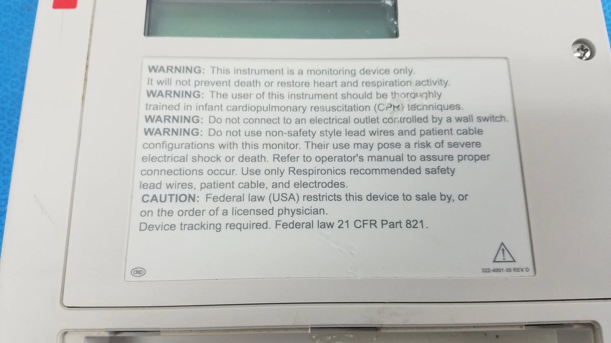 Respironics Smartmonitor 2 Apnea Monitor Ref 4002 Apnea Monitor, second-hand product photo 14