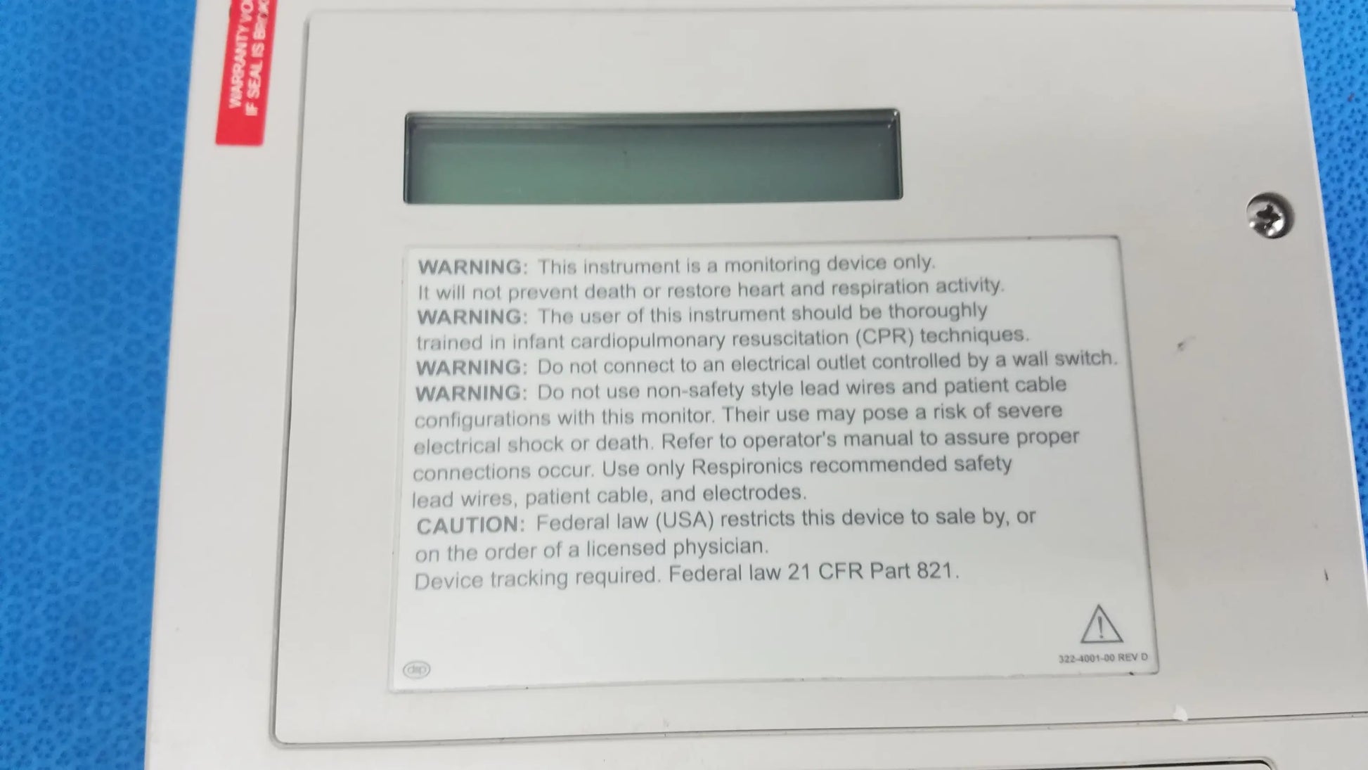 Respironics Smartmonitor 2 Apnea Monitor Ref 4003 Apnea Monitor, second-hand product photo 10