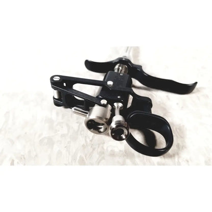 Black and silver richard wolf m821800 resectoscope with mechanical lever for precise reuse medical procedures