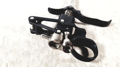Black and silver richard wolf m821800 resectoscope with mechanical lever for precise reuse medical procedures