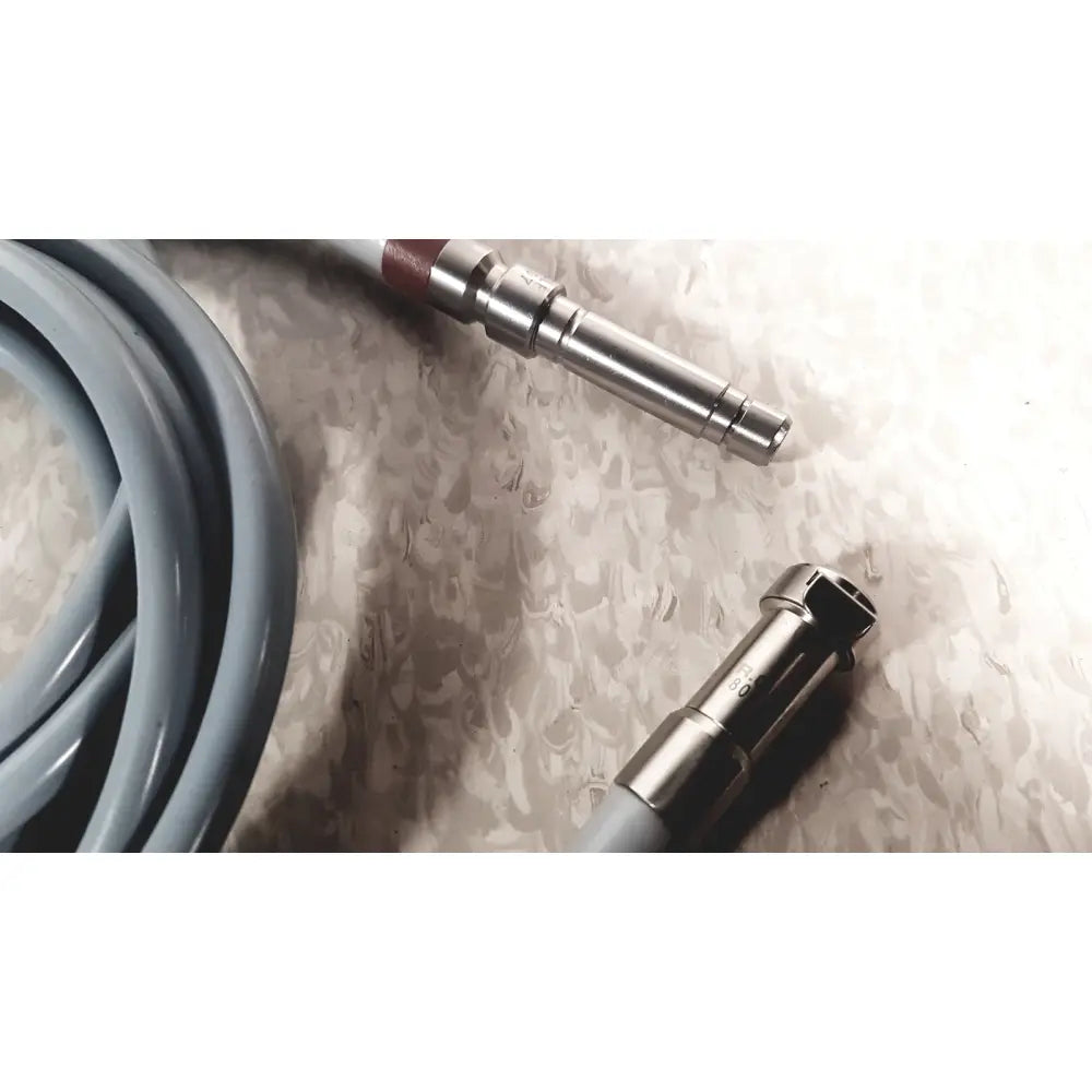 Gray coiled cable with metallic xlr connectors including one with red band for richard wolf 8585.024 mini cystoscope tray