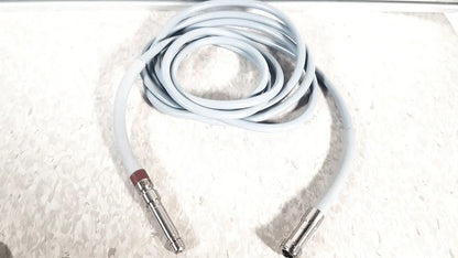 Gray coiled audio cable with metallic xlr connectors and red band for richard wolf 8585.024 mini cystoscope tray