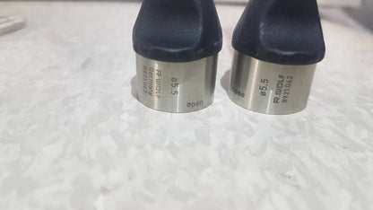 Two black-handled reusable r instruments in richard wolf 8585.024 mini cystoscope tray for endoscopic procedures