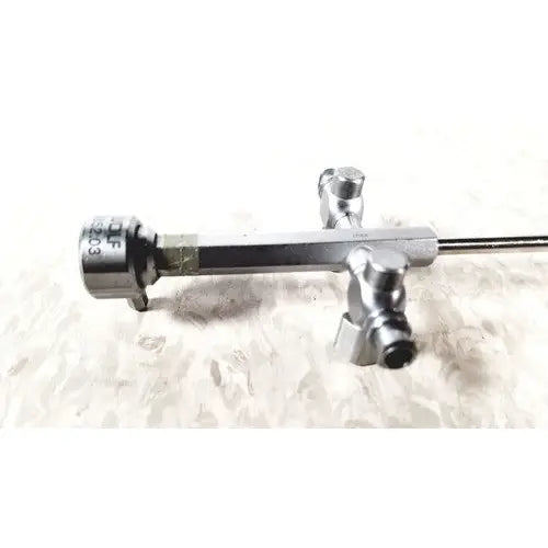 Silver richard wolf 8852.03 sheath with cylindrical body and metallic joints for reuse medical endoscope connection