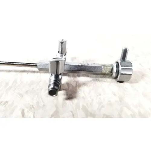 Silver richard wolf 8852.03 sheath surgical instrument with long slender shaft and multiple metallic joints for reuse medical use