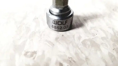 Silver metal socket wrench with wolf 8852.03 engraved on the head for richard wolf reuse medical sheath use