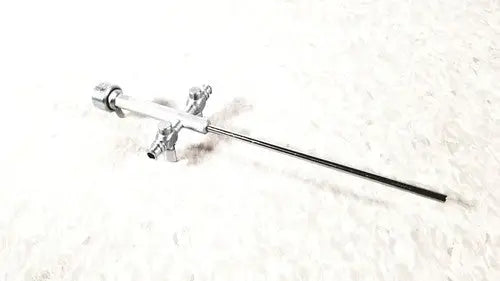 Silver richard wolf 8852.03 sheath with long slender shaft and multiple articulated joints for reuse medical use