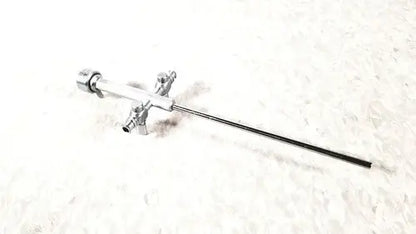 Silver richard wolf 8852.03 sheath with long slender shaft and multiple articulated joints for reuse medical use