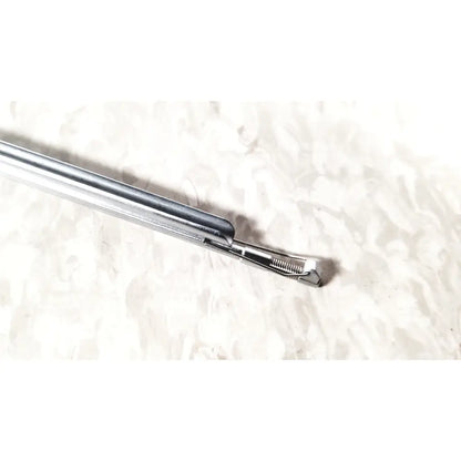 Silver-toned metal surgical forceps with polished finish and precision jaws for richard wolf urology deflecting bridge