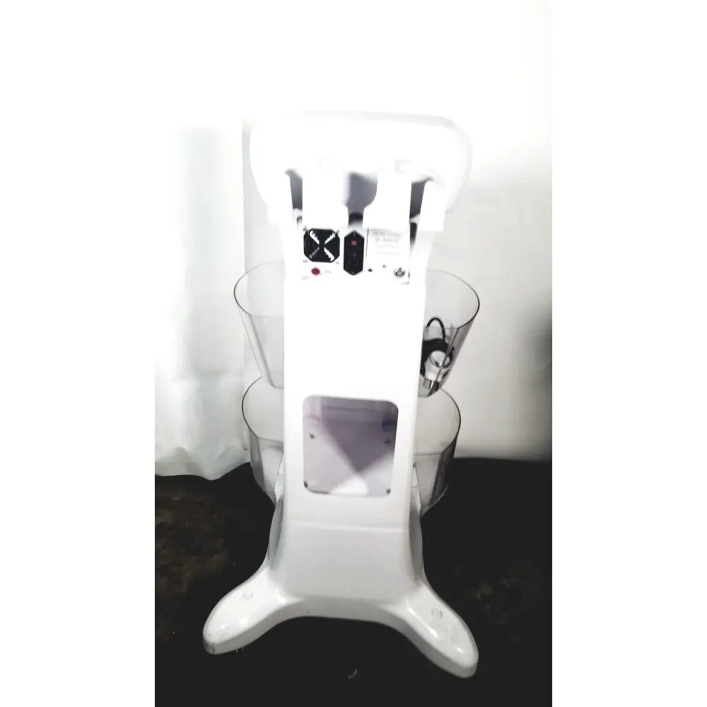 White plastic richmar winner evo st4 electrical stim facial treatment machine with three transparent glass cups and cart
