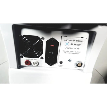 White richmar winner evo st4 electrical stim device with black fan power switch and laser module label on back panel