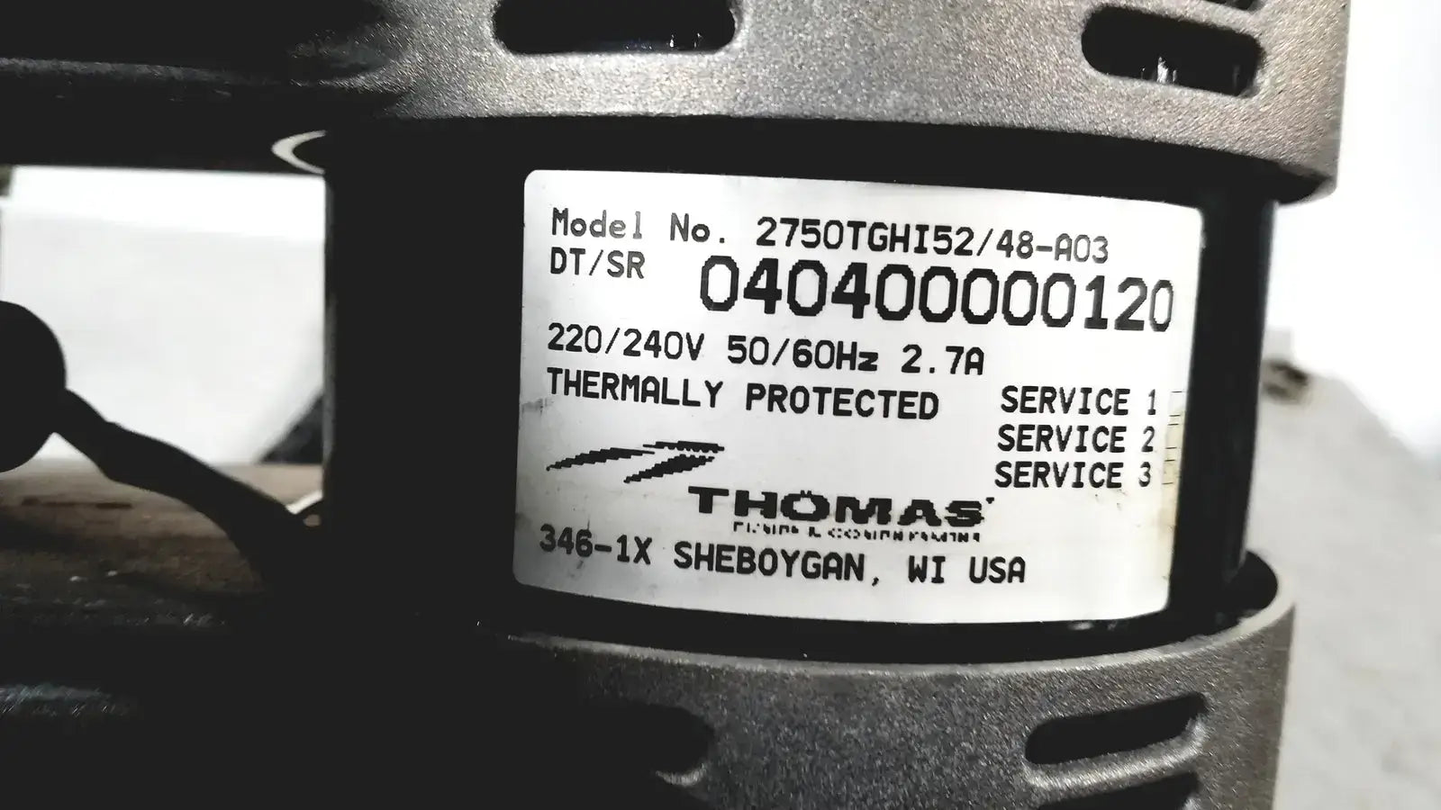 Thomas Rietschle Thomas Pressure Pump Compressor Model K48ZZDZH3250 Pressure Pump Compressor, second-hand product photo 11