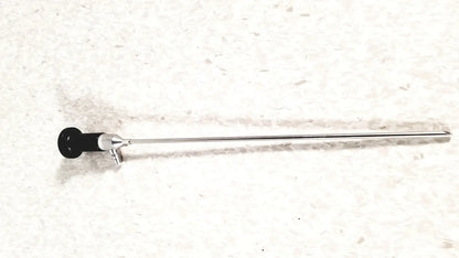 Silver rigid cystoscope 94509 with black handle and metallic joints designed for reuse medical procedures