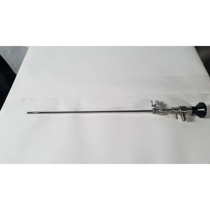 Rigid hysteroscopes endonest endoscope 01206 with long metallic shaft and black ergonomic handle with control knobs