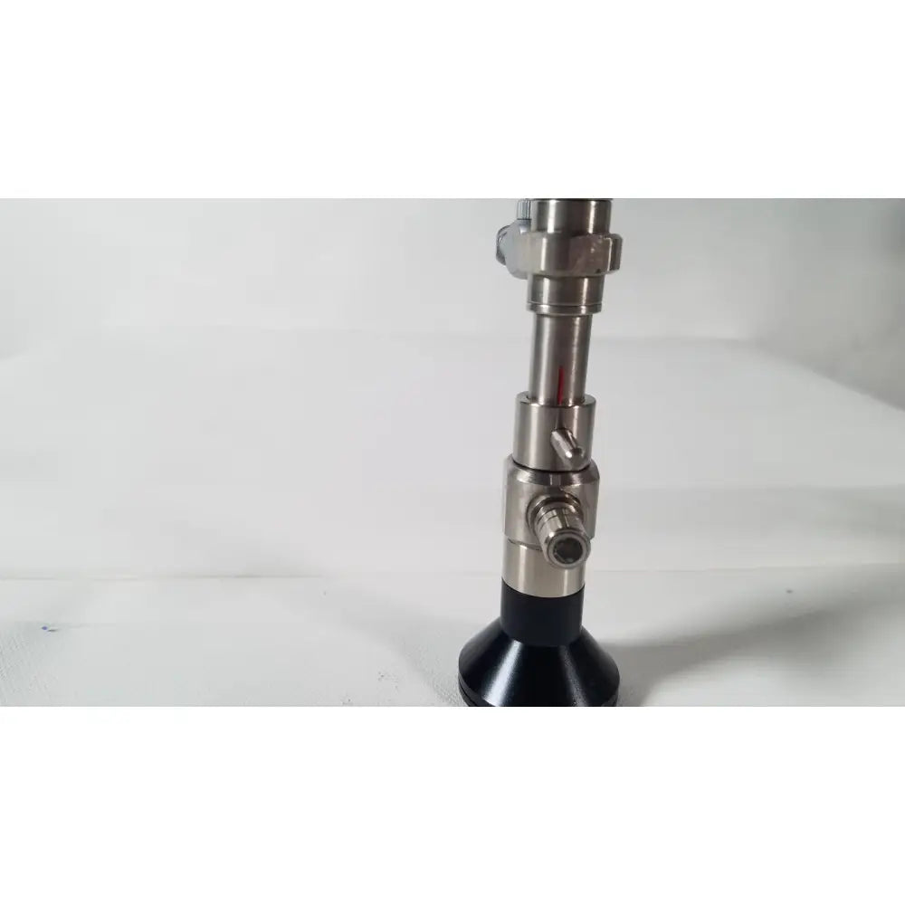 Silver metallic rigid hysteroscopes Endonest endoscope 01206 with black rubberized base and threaded connectors