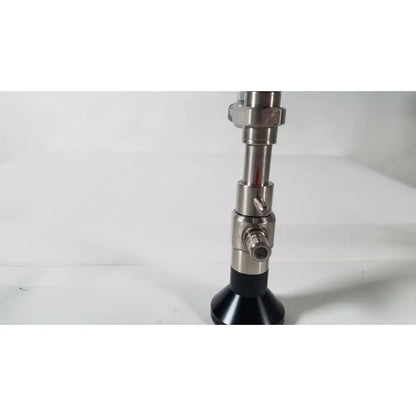 Silver metallic rigid hysteroscopes Endonest endoscope 01206 with black rubberized base and threaded connectors