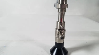 Silver metallic rigid hysteroscopes Endonest endoscope 01206 with black rubberized base and threaded connectors