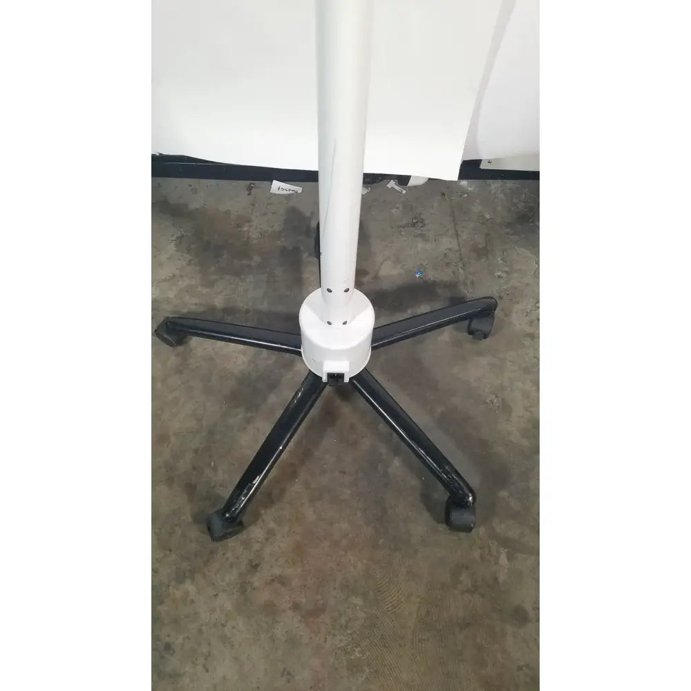 White and black swivel office chair base with five casters for ritter midmark 354-022 portable surgery procedure light