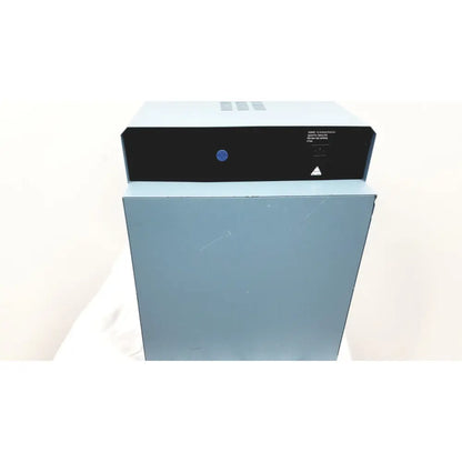 Light blue robbins scientific hybridization incubator model 400 temperature controller with black top panel and blue indicator light