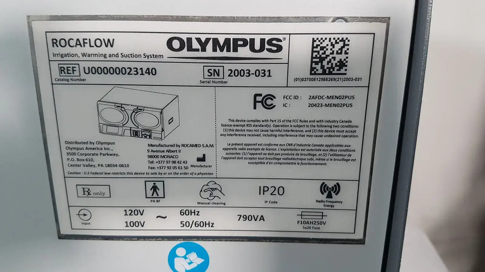 Olympus Rocaflow Olympus U00000023140 Fluid Management System Console Fluid Management System Console, as-is (for parts) product photo 11