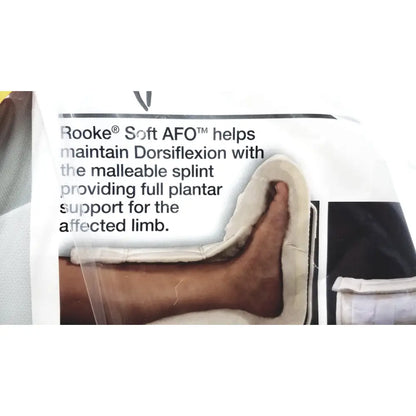 Beige rooke soft afo hfs104 removable soft afo made of padded aluminum providing full plantar support for foot drop