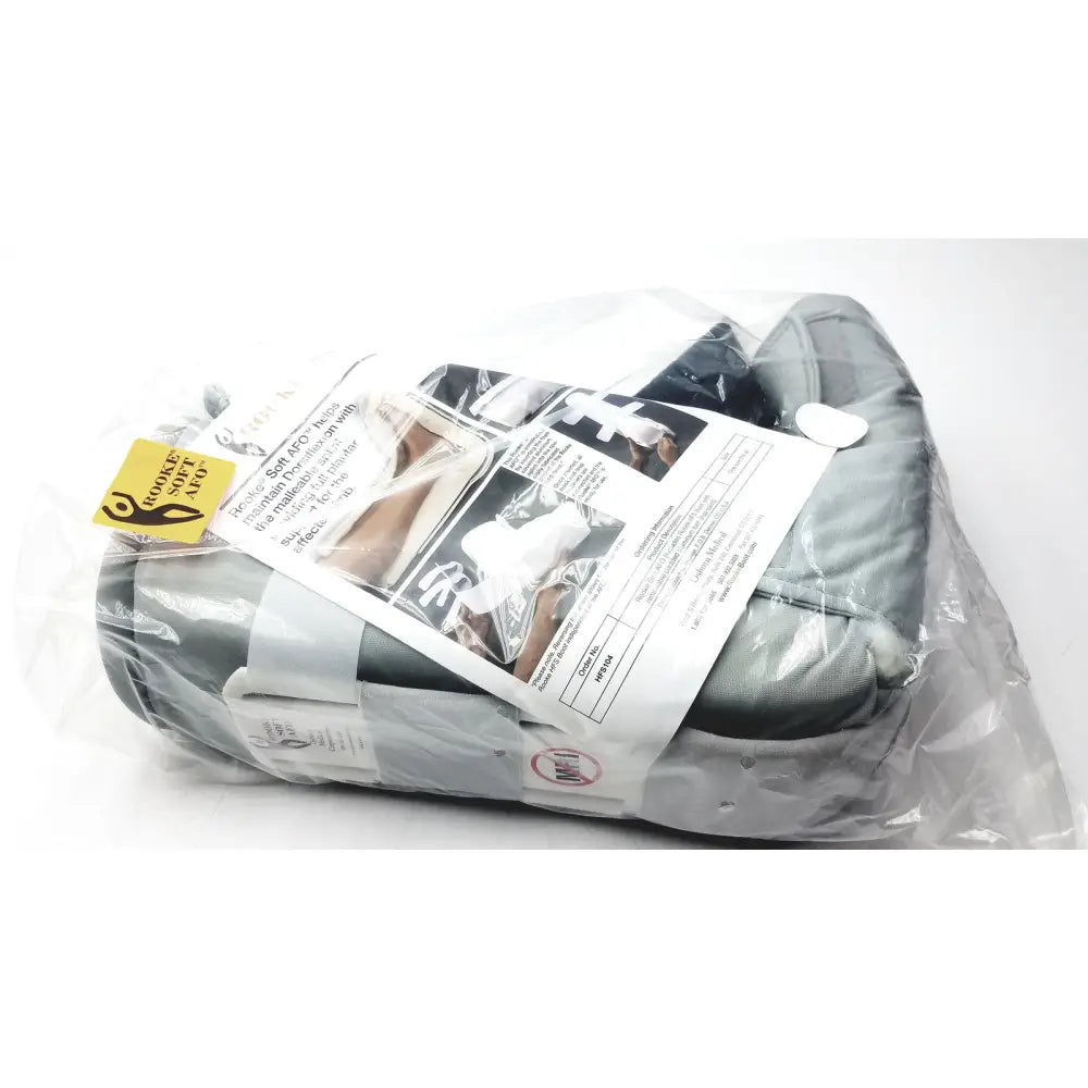 Gray rooke soft afo hfs104 infant car seat wrapped in clear plastic with manual and brand label visible