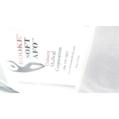 White rookie soft afo hfs104 removable padded aluminum foot drop splint with black logo and text visible