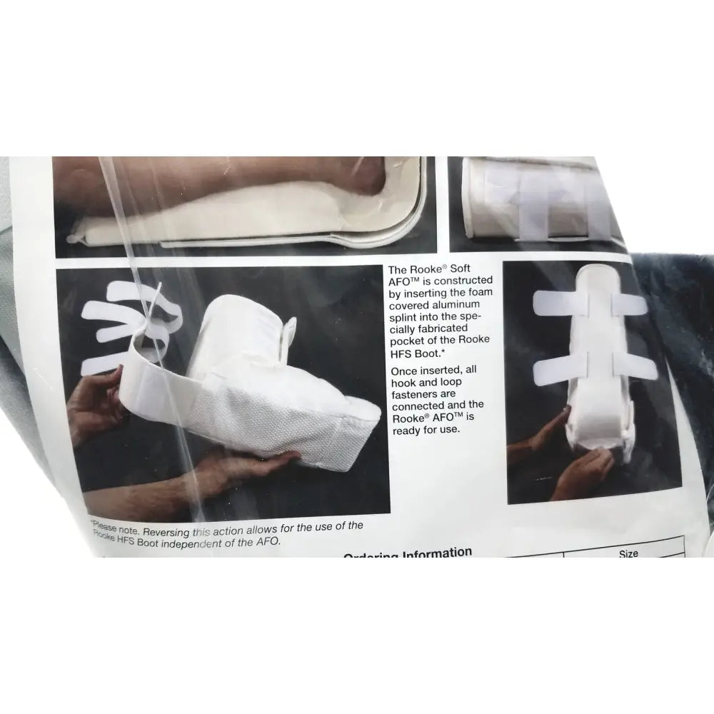 White foam-covered aluminum splint insert for rooke soft afo hfs104 removable padded foot drop splint