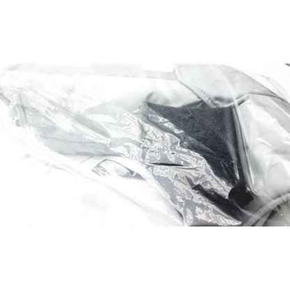 Black leather motorcycle jacket in clear packaging shown alongside rooke soft afo hfs104 removable padded splint