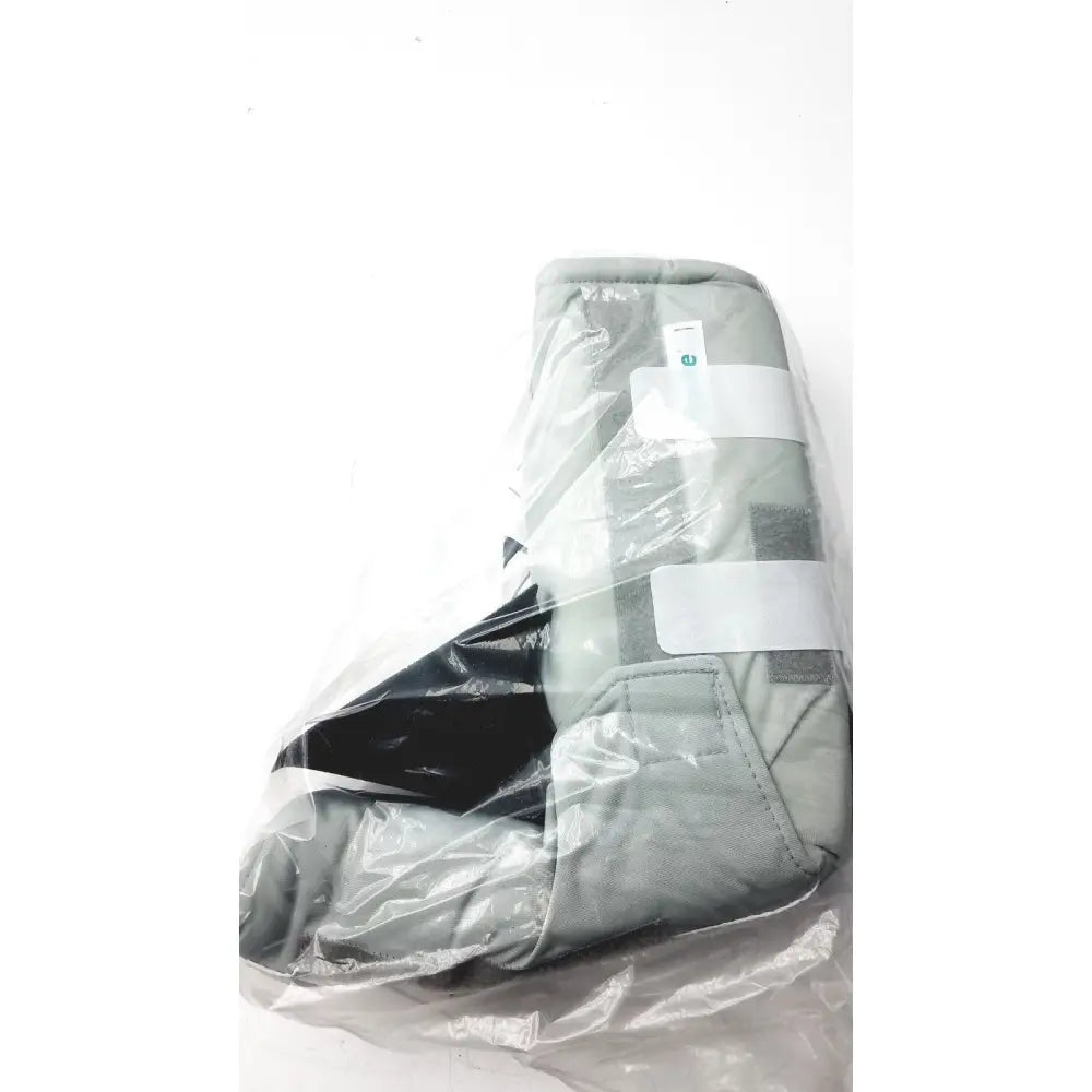 Gray padded aluminum rooke soft afo hfs104 removable foot drop splint with black accents and white strap labels
