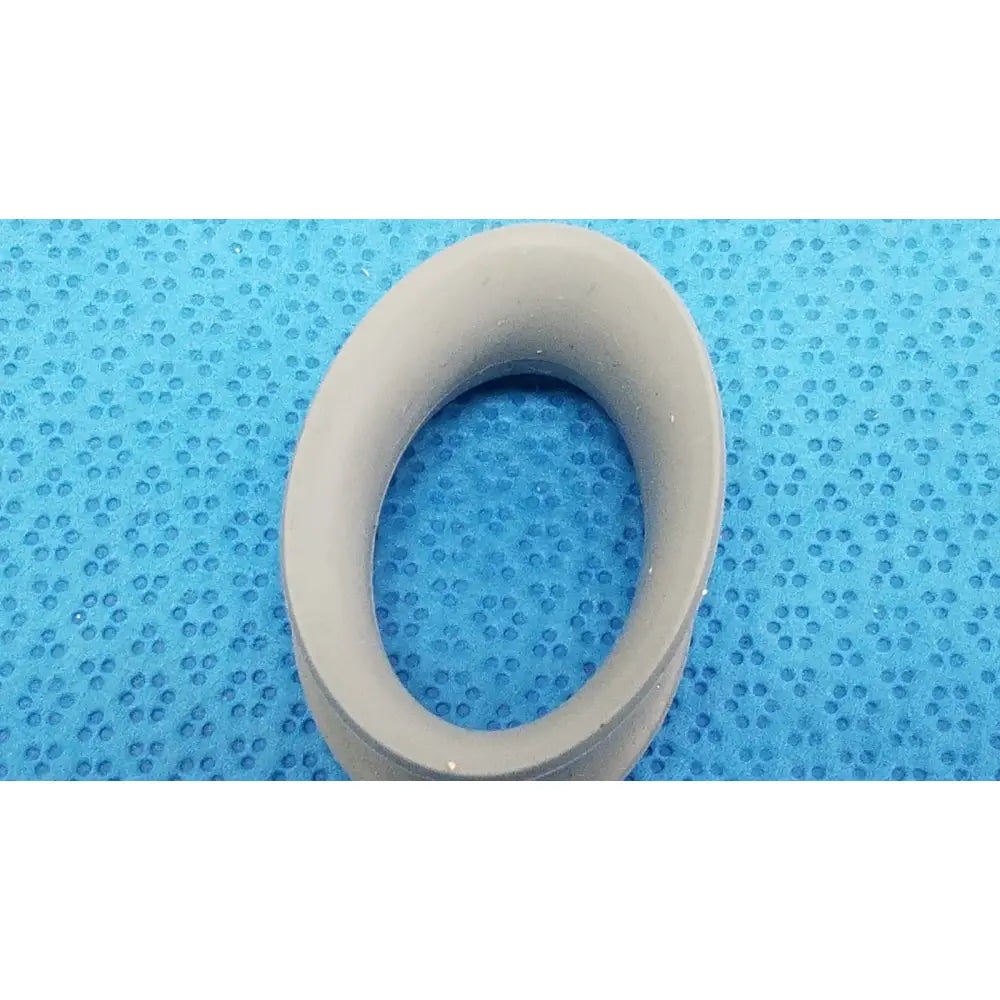 Gray rubber ring front side with smooth textured surface designed for reuse medical applications