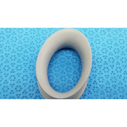 Gray rubber ring front side with smooth textured surface designed for reuse medical applications