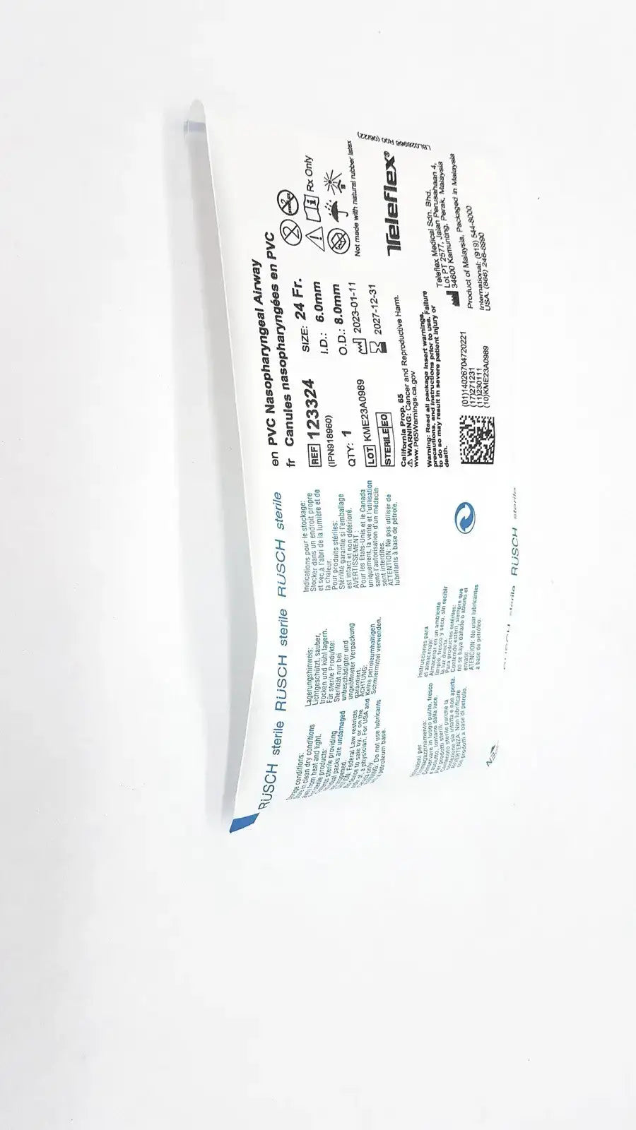 Rusch PVC Nasopharyngeal Airway Size 24 Fr. Ref: 123324 QTY 10 Nasopharyngeal Airway, new product photo 8