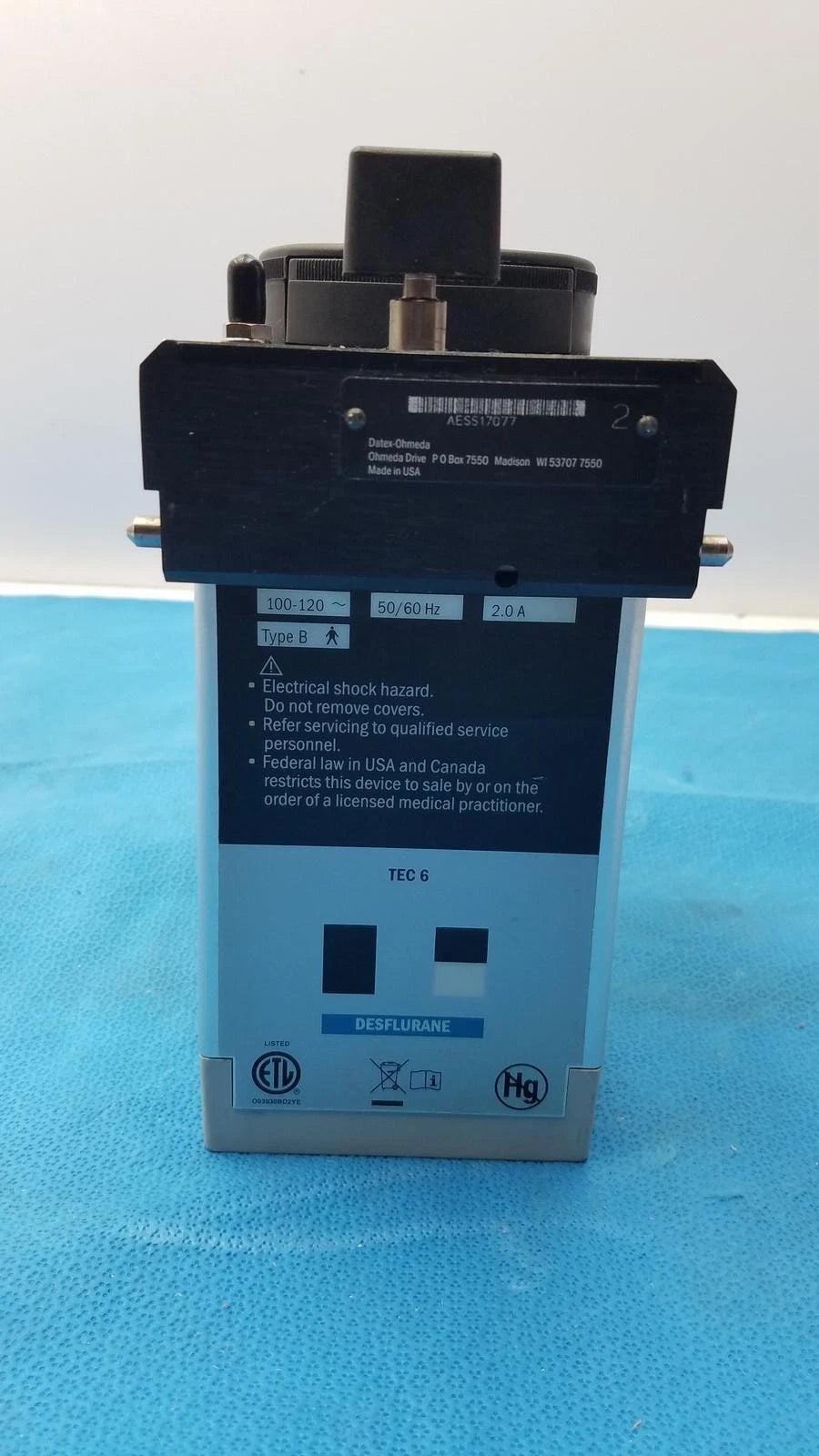 جهاز التخدير بالديسفلوران Datx-Ohmeda Tec 6 Plus