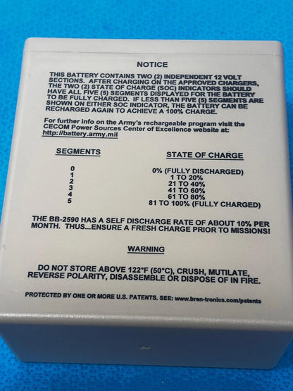 Bren-Tronics BB-2590A/U Lithium-Ion Rechargeable Battery