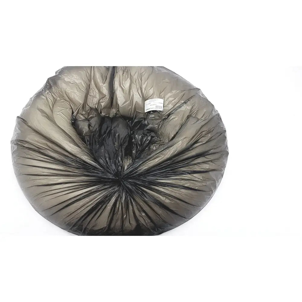 A crumpled dark gray plastic bag with a white label shown with sammons preston aa3940 ring cushion packaging