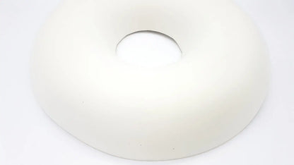 White donut-shaped plush cushion featuring sammons preston aa3940 ring design for soft comfortable support