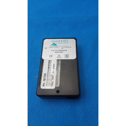 Black sandhill scientific gerd ph recorder g99-1100 with white label showing model number and safety warnings