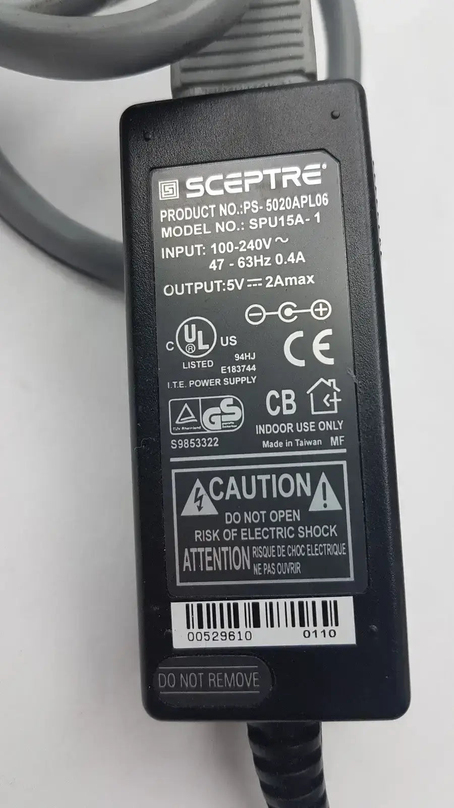 Sceptre SPU15A-1 15W Desktop Switching Power Supply With Cable Switching Power Supply, second-hand product photo 4