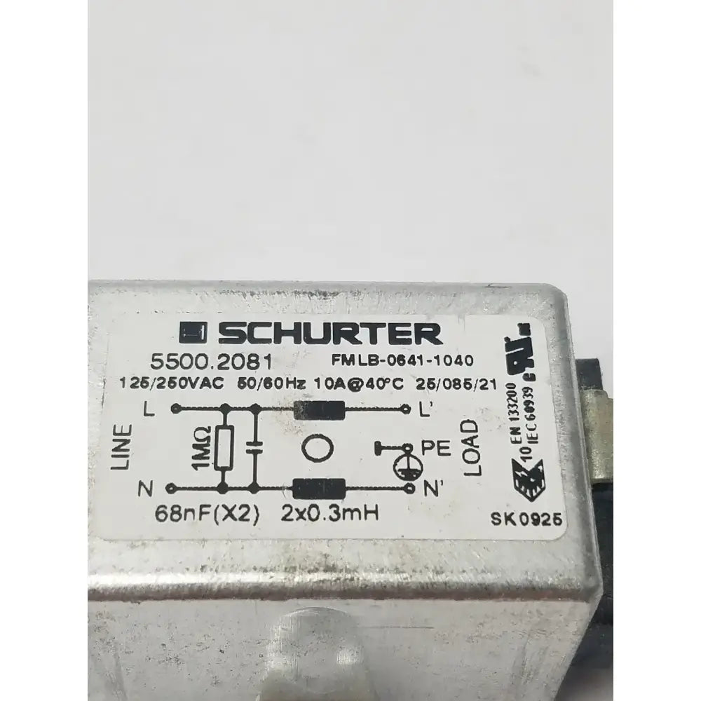 Schurter 1 Phase Line Filter 5500 2081 With 5 Pin Female Connector EMI/RFI Line Filter, second-hand product photo 3